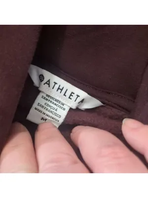 Athleta Purple Floral Embroidery Hooded Sweatshirt Size Small thumbnail 3
