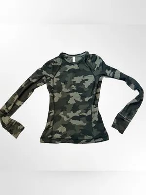 Lululemon It’s Rulu Run Long Sleeve Shirt | Olive Camo | Size 2 thumbnail 2