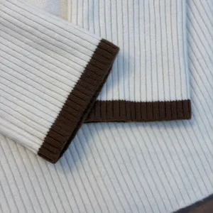 Hatch Maternity Merino Wool Striped Sweater Cream Brown Size 0 thumbnail 3