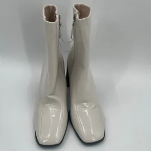 Princess Polly Boots SZ 8 Kia Kiaya Ankle Cream *FLAWS* Bootie Zipper Heel NWOT thumbnail 6