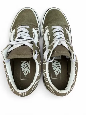 Vans Old Skool Paisley Sneakers Olive Brown‎ White Women’s 6 thumbnail 6