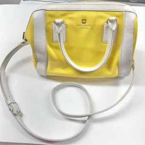 Kate Spade Blake Hudson Street Leather Satchel Crossbody Bag Limonium Yellow thumbnail 1