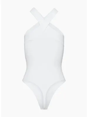 Babaton White Cross Neck Bodysuit XL NWT thumbnail 4