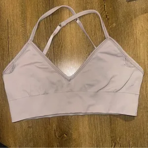 Lululemon Awakening Bra Taryn Toomey Collection Misty Mauve Purple Grey Size 8 thumbnail 4