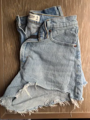 Abercrombie and Fitch denim curve love shorts. thumbnail 2