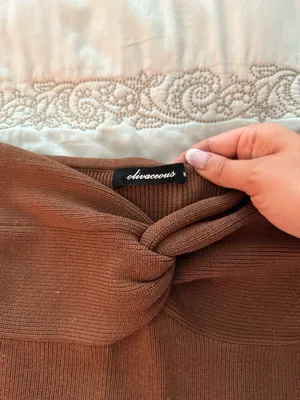 Olivaceous Brown Strapless Top thumbnail 3
