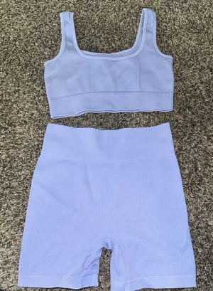 Amazon Biker Short and Bra Set Purple thumbnail 2