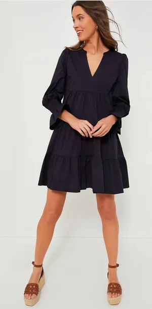 Pomander Place Navy Cotton Poplin Kenzo Dress M thumbnail 1