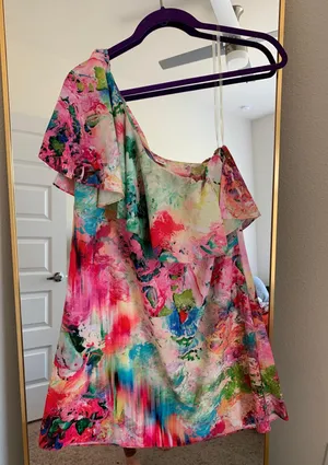 Off The Shoulder Floral Dress Multi thumbnail 1