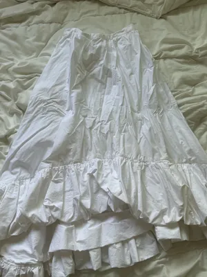 Anthropologie white poofy long skirt thumbnail 1