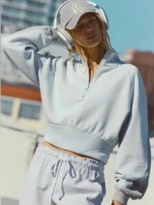 Free People Movement Out Of the Park Pullover Arctic Snow Extra Small New W Tags thumbnail 1