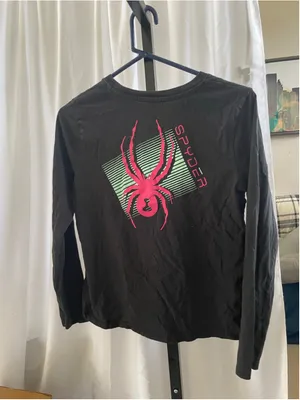 Women's Spyder Long Sleeve Tee Black Pink Size M thumbnail 2