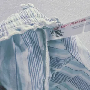 Urban Outfitters -1851 NWT Out From Under Blue Striped‎ Cami Crop Top Smocked Ruffle Hem Small thumbnail 6