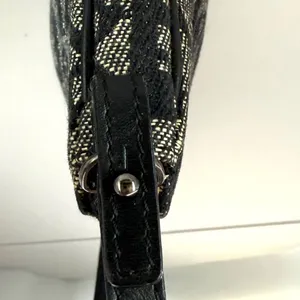 Christian Dior Vintage Saddle Bag in Black Logo Denim thumbnail 4