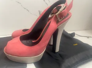 Platform Peep Toe High Heels Pink/White Made in Italy Women’s shoe size 36 thumbnail 5