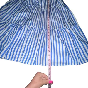 Draper James‎ RSVP Blue White Striped Tiered Ruffle Sleeve Midi Dress Medium thumbnail 6