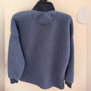 Aerie Dream Sherpa 1/4 Zip Sweatshirt Oversized XS Blue Fleece Comfort Warm thumbnail 5