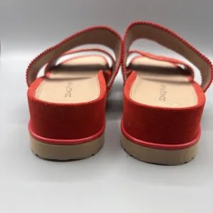 Donald Pliner Cait Sandals Size 9 Red Wedge Slides Summer Tomato Girl Mules thumbnail 8