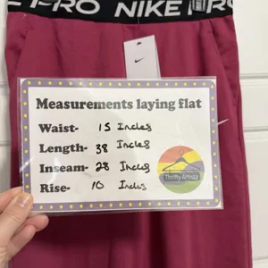 Nike Pro‎ Kids XL High Rise Full Length Fleece Jogger Pants Pink HV0289 NWT thumbnail 2