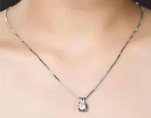 New CZ 2 Kt Sterling Silver Necklace thumbnail 1