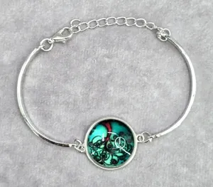 Silver Green Mood‎ Tree Cuff Link Bracelet Fashion Jewelry JB2-25 thumbnail 1