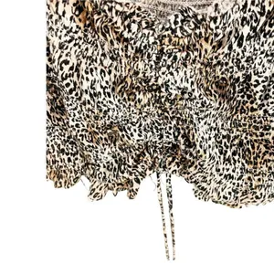 Urban Outfitters Cheetah Print Shay Cinched Puff‎ Sleeve Cropped Top Sz M thumbnail 4