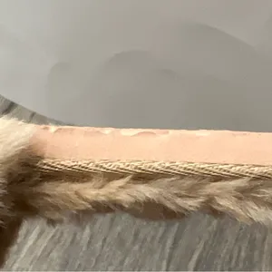 NEW Fitory Tan Faux Fur Women's Slippers Size 7 Open Toe, Fur Lined,Rubber Sole thumbnail 6