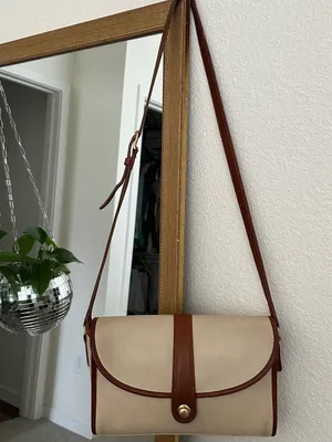 COACH Vintage RARE Spectator Saddle Crossbody Bag Bone & Tabac Leather 077-6787 thumbnail 16
