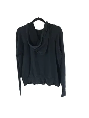 Electric & Rose Black Zip-Up Hoodie Drawstring Size L Cotton Blend Made In USA thumbnail 2