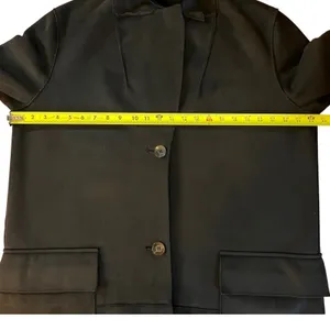 Harve Benard by Bernard Holtzman Womens‎ Black Suede Long Coat Jacket Size 14 thumbnail 3
