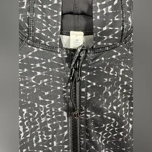 Lululemon Daily Practice Jacket Womens 4 Black Gray Print Hooded Full Zip‎ thumbnail 10