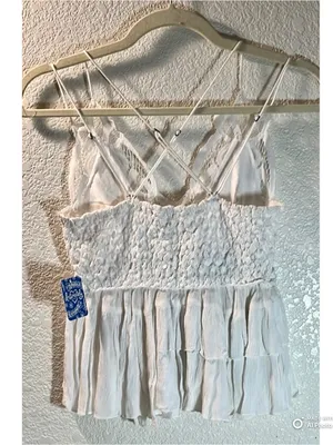 Free People FP One Adella Lace Cami White XS NWT Boho Bralette Tank Top $68 thumbnail 4