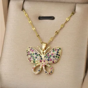 Elegant Gold Butterfly Pendant Necklace thumbnail 3