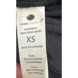 Yogalicious Nudetech Rib & Tonic Skort Black XS Tennis Skirt UPF 50+ SKY4348 NEW thumbnail 5