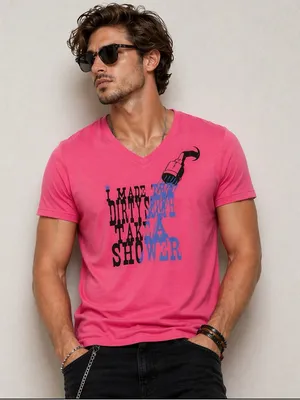Y2K Dirty Hollywood Pink Graphic Tee Sunset Strip‎ Edgy Slogan Shirt Medium thumbnail 1