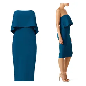 Likely Driggs Strapless Cocktail Dress Size 8 Knee Length One Shoulder Blue thumbnail 3