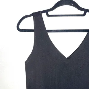 Maurices Edgely NWT Solid Black Double V Sleeveless Thong Bodysuit thumbnail 4