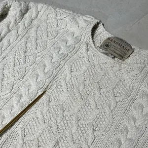 Vintage Abercrombie & Fitch Cable Knit Sweater Hand Made Grandpacore SZ S Thick thumbnail 5