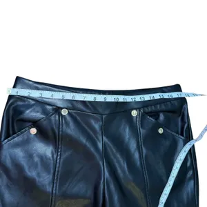 Marc New York Andrew Marc Faux‎ Leather Pants Gold Button Detail Womens L thumbnail 8