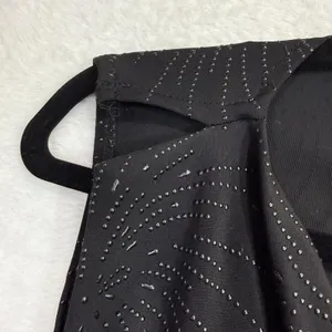 Vintage Isabel L Beaded Top Black Cowl Neck Glam Goth USA Sexy‎ Club Witchy Y2K thumbnail 2