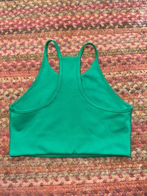 girlfriend collective Emerald Green High Neck Racerback Sports Bra thumbnail 3