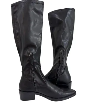Zara Black Knee High Snip Toe Boots Size 38 / 7.5 thumbnail 5