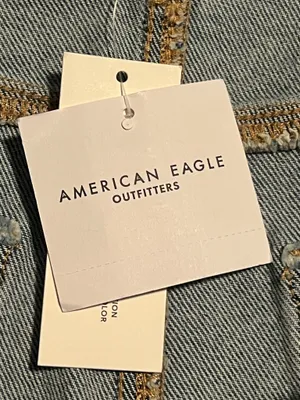Womens sz8 NWT American Eagle High-Waisted Denim Mini Skirt Light Wash Raw Hem thumbnail 13