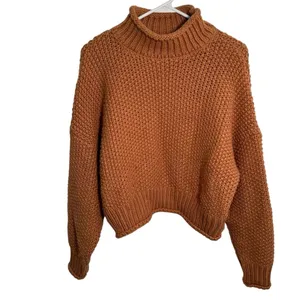 Etophe‎ Studios Women's Size Small/Medium Mock Neck Sweater Rust Brown Orange thumbnail 2