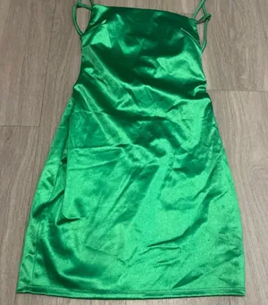 Better Be Emerald Green Satin Mini Slip Dress with Spaghetti Straps thumbnail 1