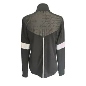 Bebe Sport -910 Black Rhinestone Logo Track Jacket Zip Up Women's Size‎ M thumbnail 3