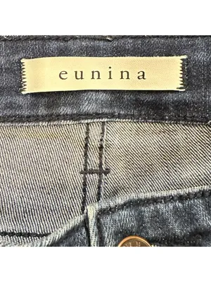 Eunina Low Rise Skinny Distressed Asymmetrical Raw Step Hem Ankle Jeans Size 29 thumbnail 5