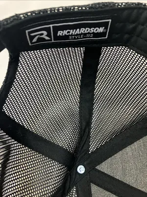 Richardson 112 Trucker Hat with Gold Butterfly Logo - Black thumbnail 7