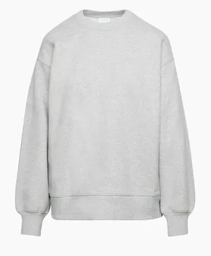 Aritzia Cozy Fleece Boyfriend Crew Sweatshirt in heather chrome, size XS thumbnail 1