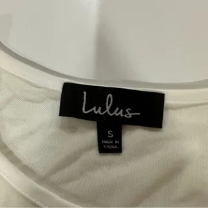 Lulus‎ Iced Latte White Short Sleeve Tassel Shift Dress Size S thumbnail 8